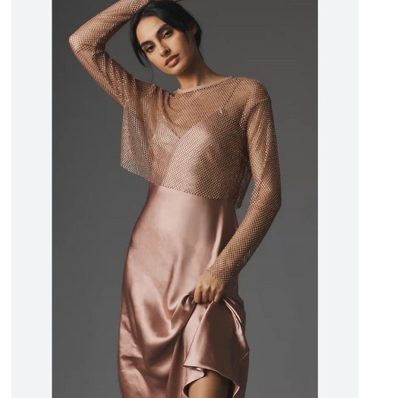 Anthropologie Dresses & Skirts - DOLAN MESH SLIP TWOFER MIDI DRESS